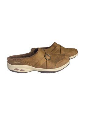 Skechers Slip On Mules Shoes Womens Size 8.5 Brown Air-Cooled Memory Foam